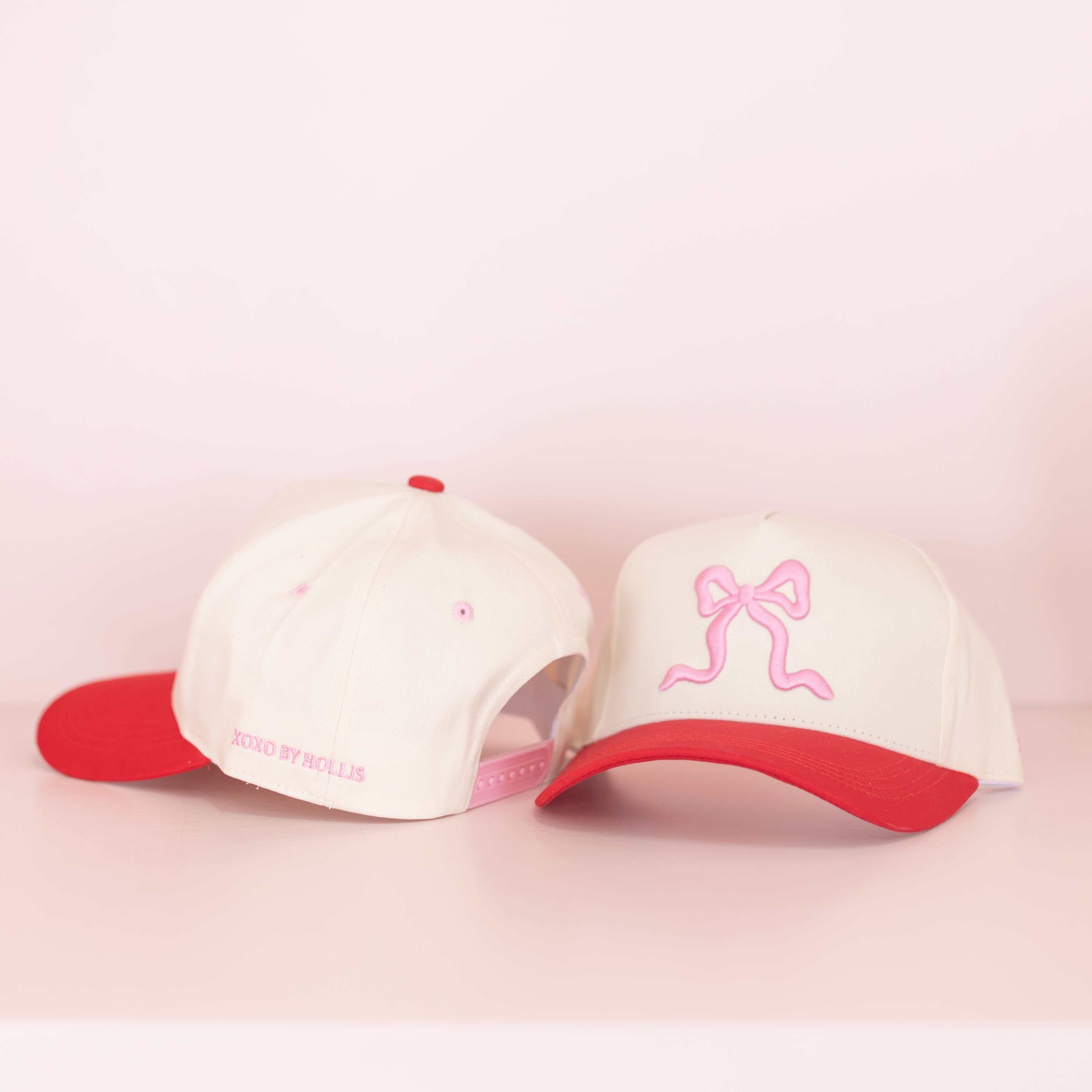 Red/pink Bow - Cutesy, Canvas Caps
