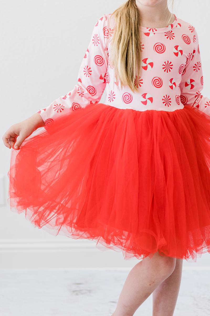 Pink Peppermint L/s Tutu Dress