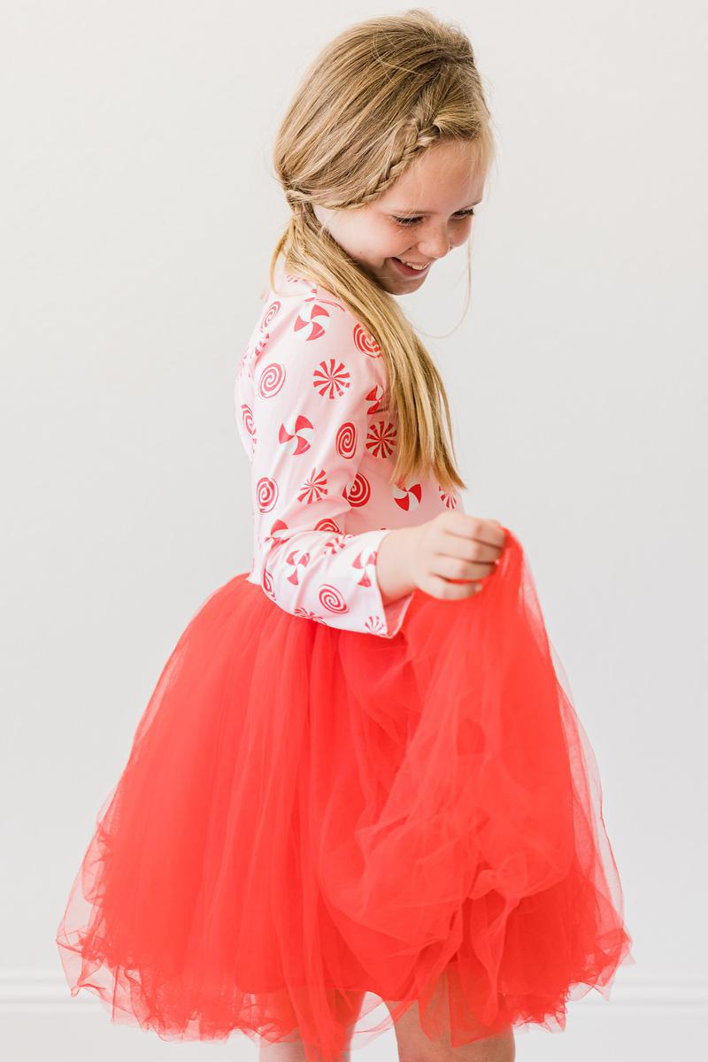 Pink Peppermint L/s Tutu Dress