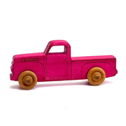 Montessori Educational Pink Wooden Pickup Truck For Toddlers 1–3 | Eco-friendly Maple Wood Toy | Made In The Usa 🇺🇸