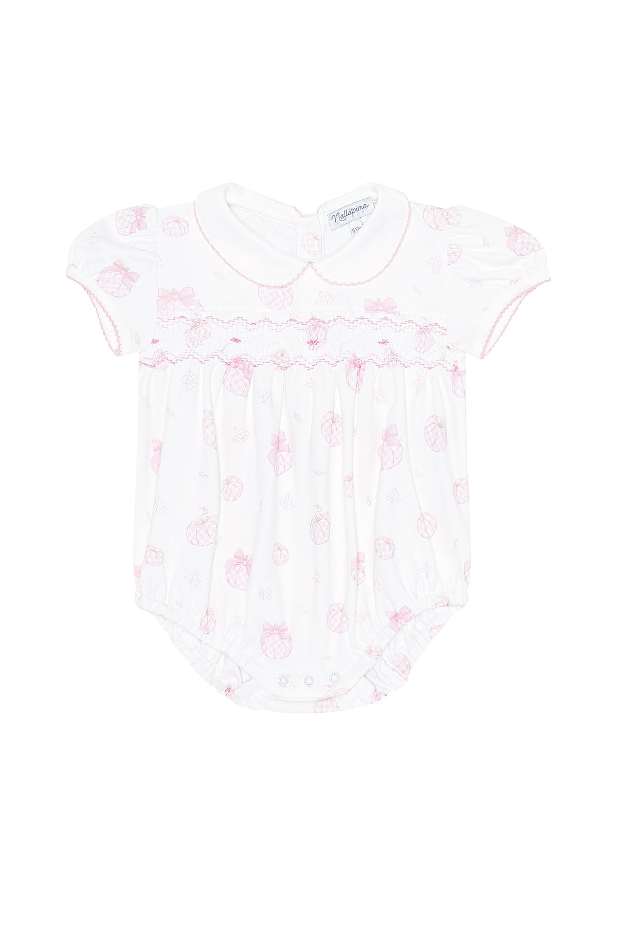 Pink Pumpkin Patch Smocked Bubble