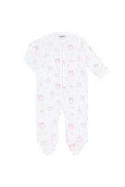 Pink Pumpkin Patch Zipper Footie