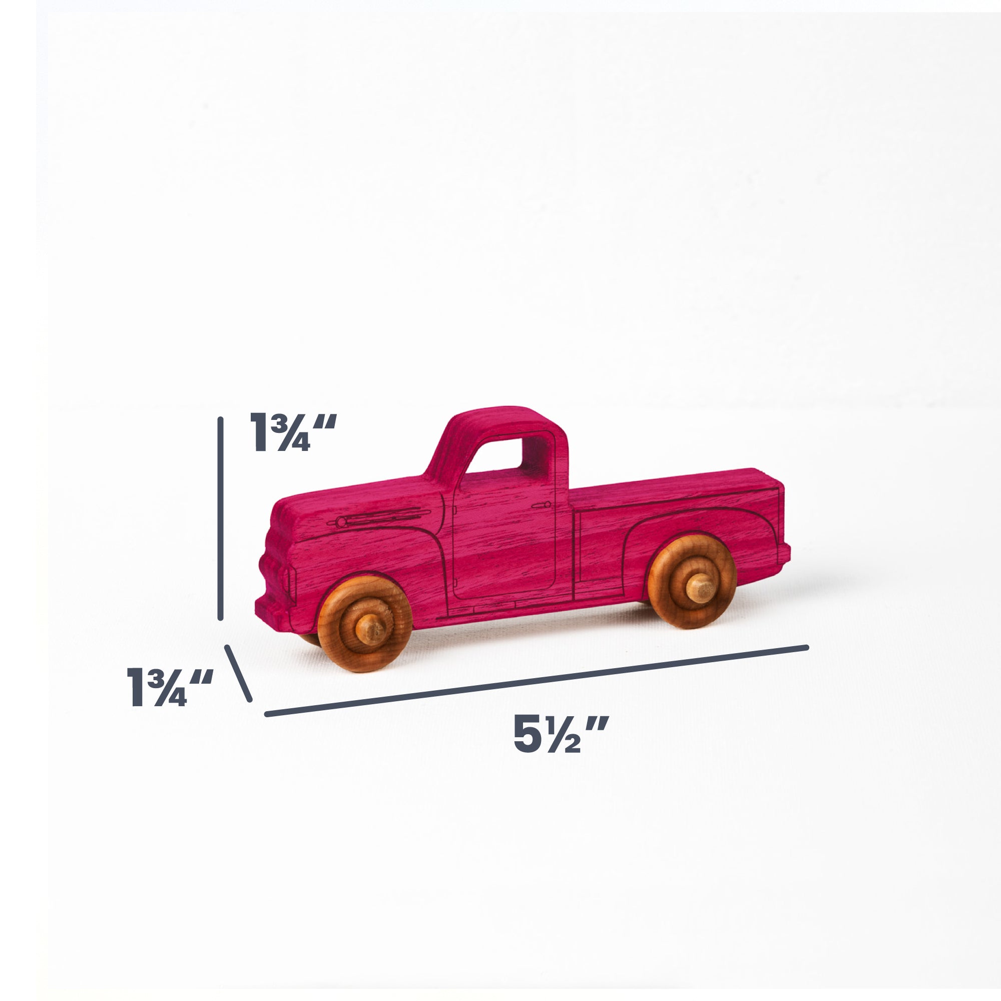 Montessori Educational Small Pink Wooden Pickup Truck For Toddlers 1–3 | Eco-friendly Maple Wood Toy | Made In The Usa 🇺🇸