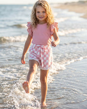 Pink Check Short Set