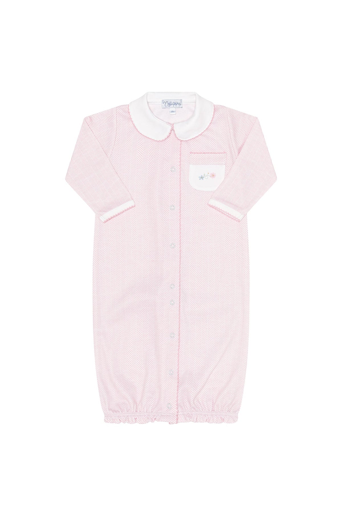 Pink Herringbone Embroidered Converter Gown