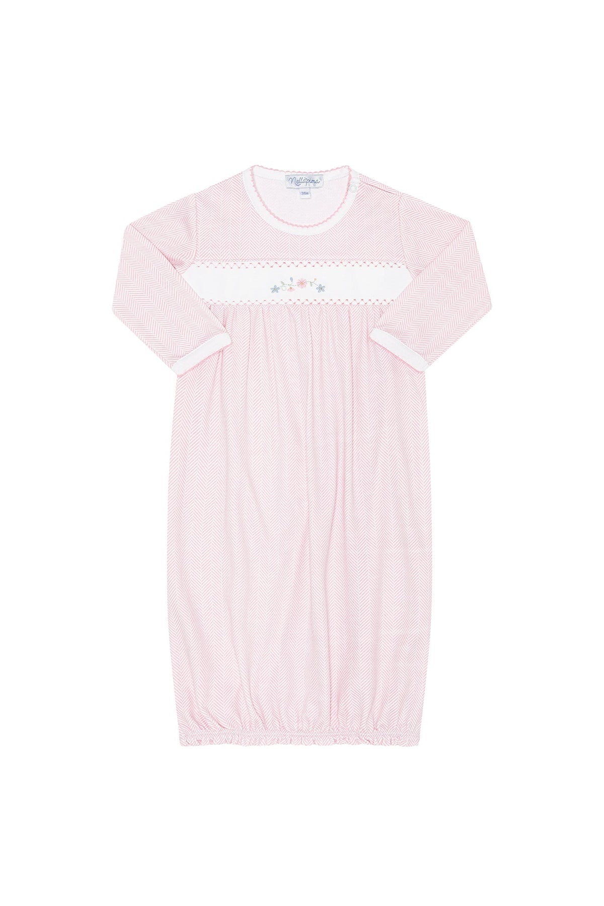 Pink Herringbone Embroidered Gown