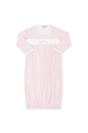 Pink Herringbone Embroidered Gown