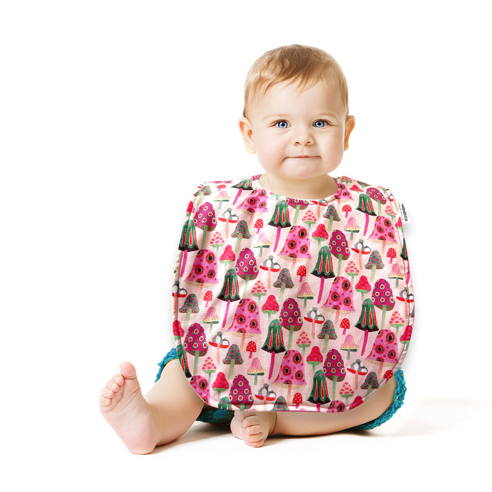 Pink Mushroom Baby Bib