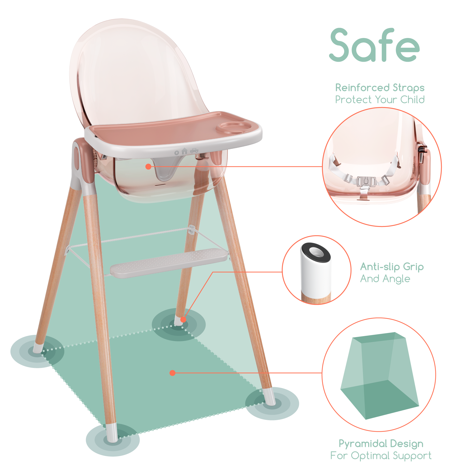 Children Of Design 6 In 1 Deluxe High Chair