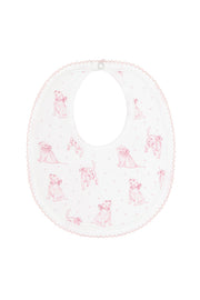 Pink Puppy Love Print Bib