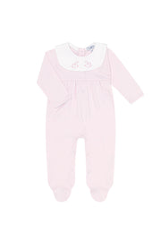 Pink Rocking Horse Embroidered Footie