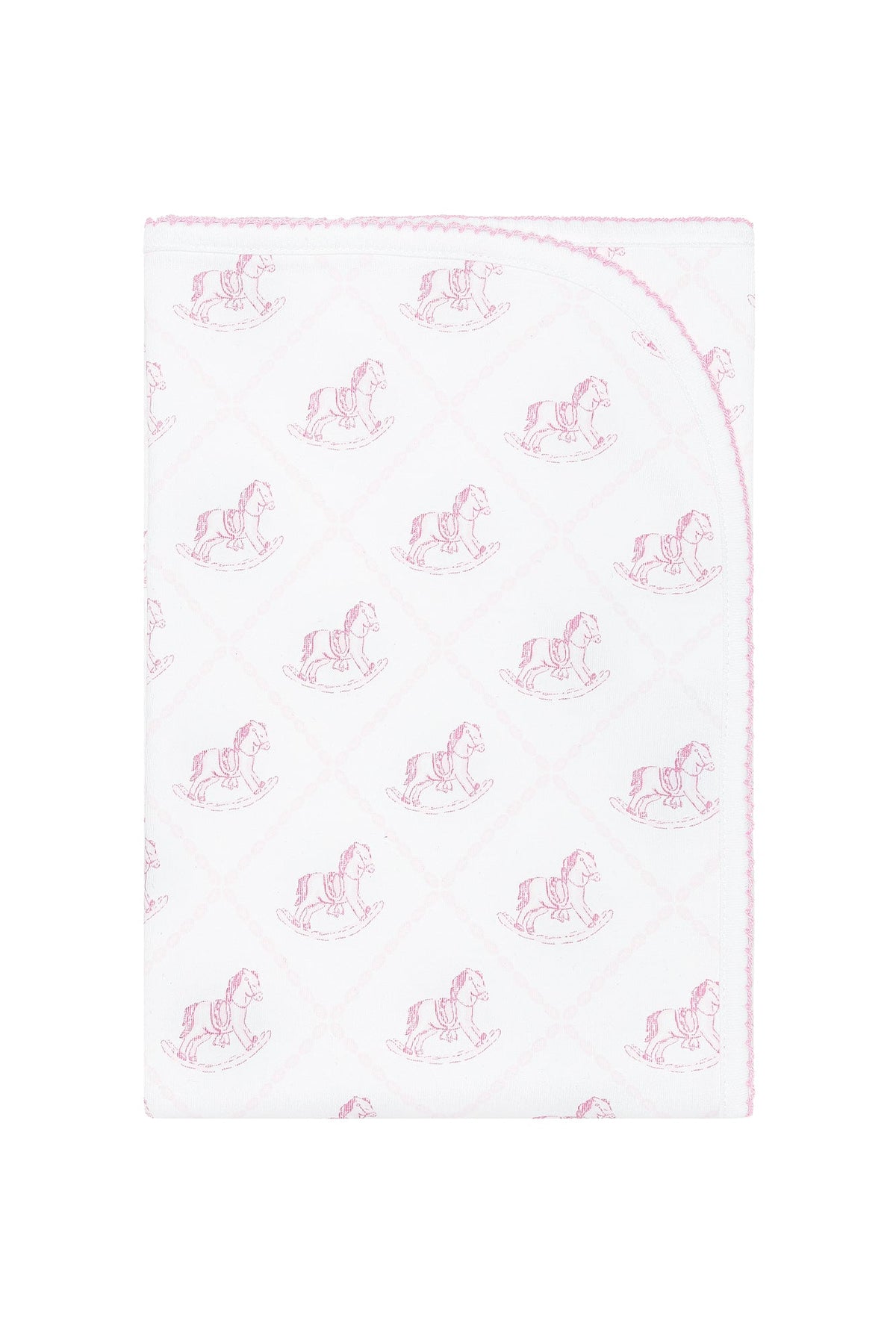 Pink Rocking Horse Receiving Blanket