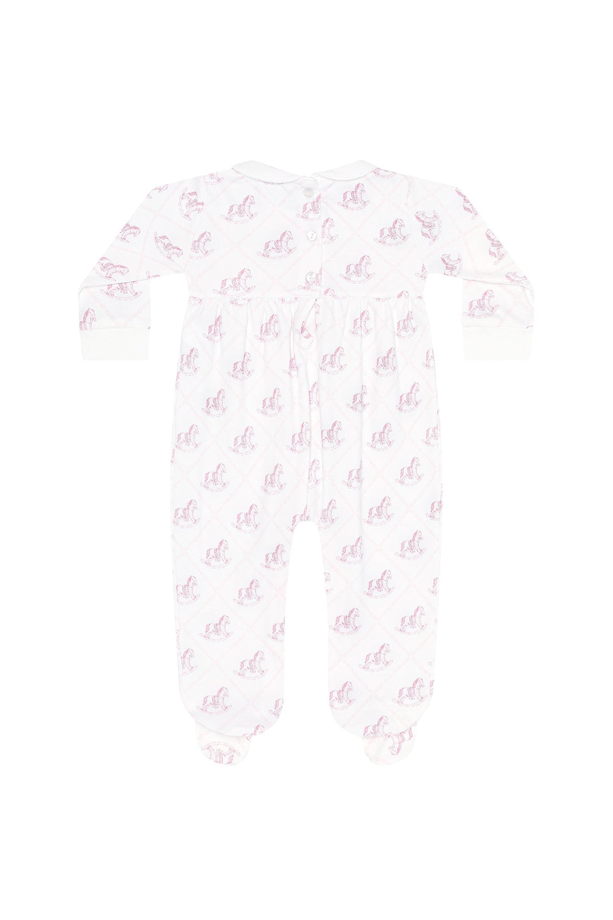 Pink Rocking Horse Smocked Footie