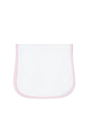 Pink Gingham Burp Cloth