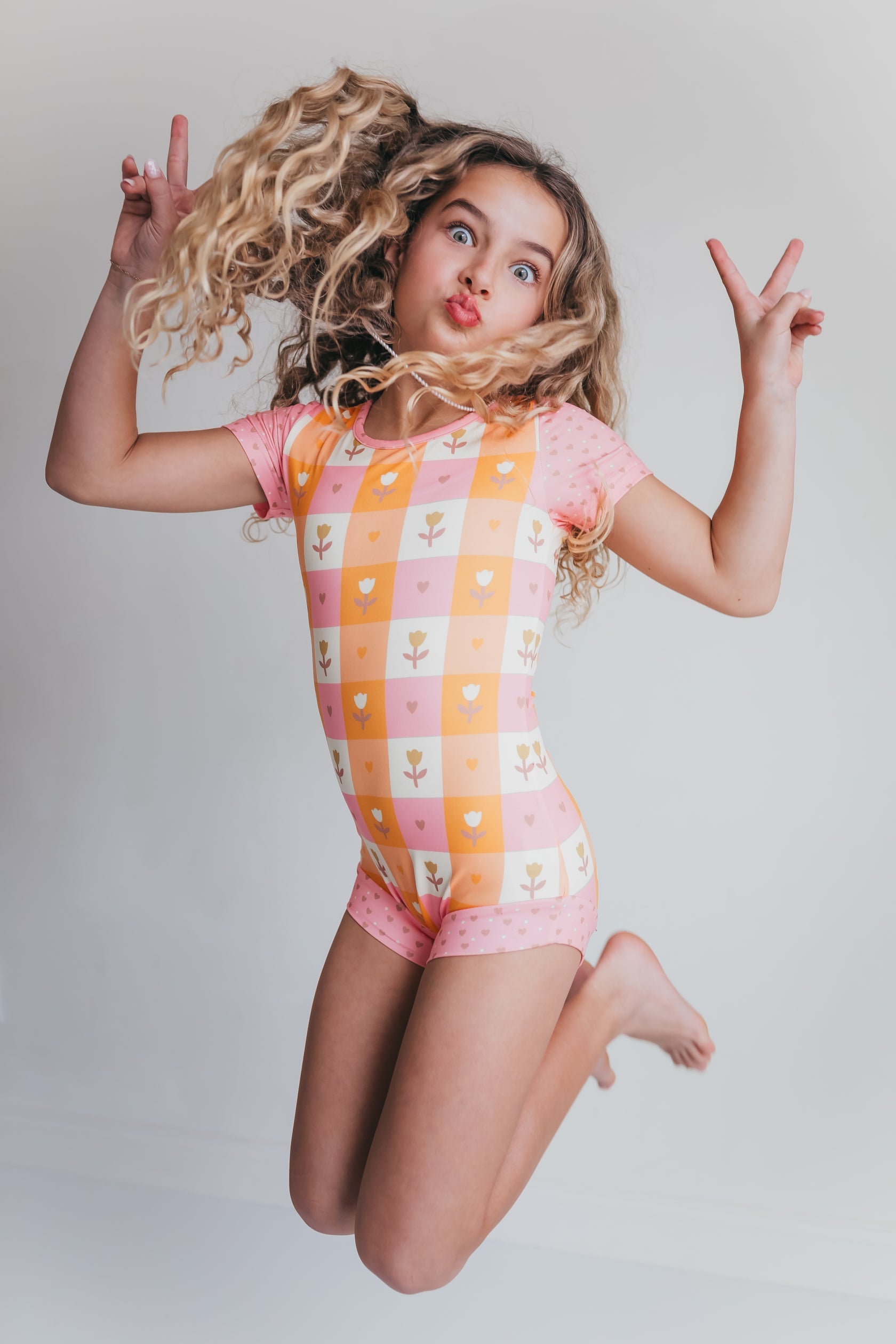 Pink Hearts Shortie Leotard