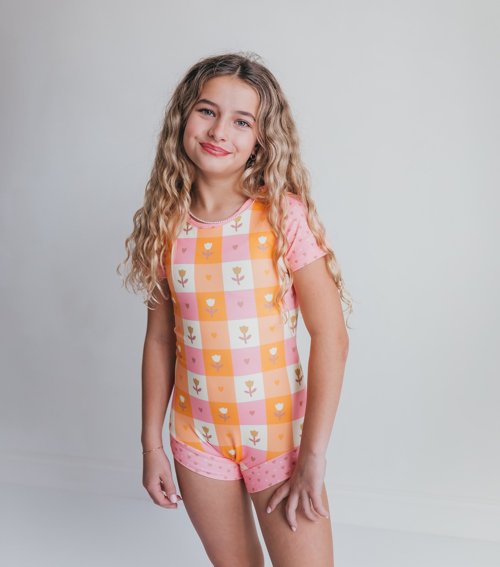 Pink Hearts Shortie Leotard