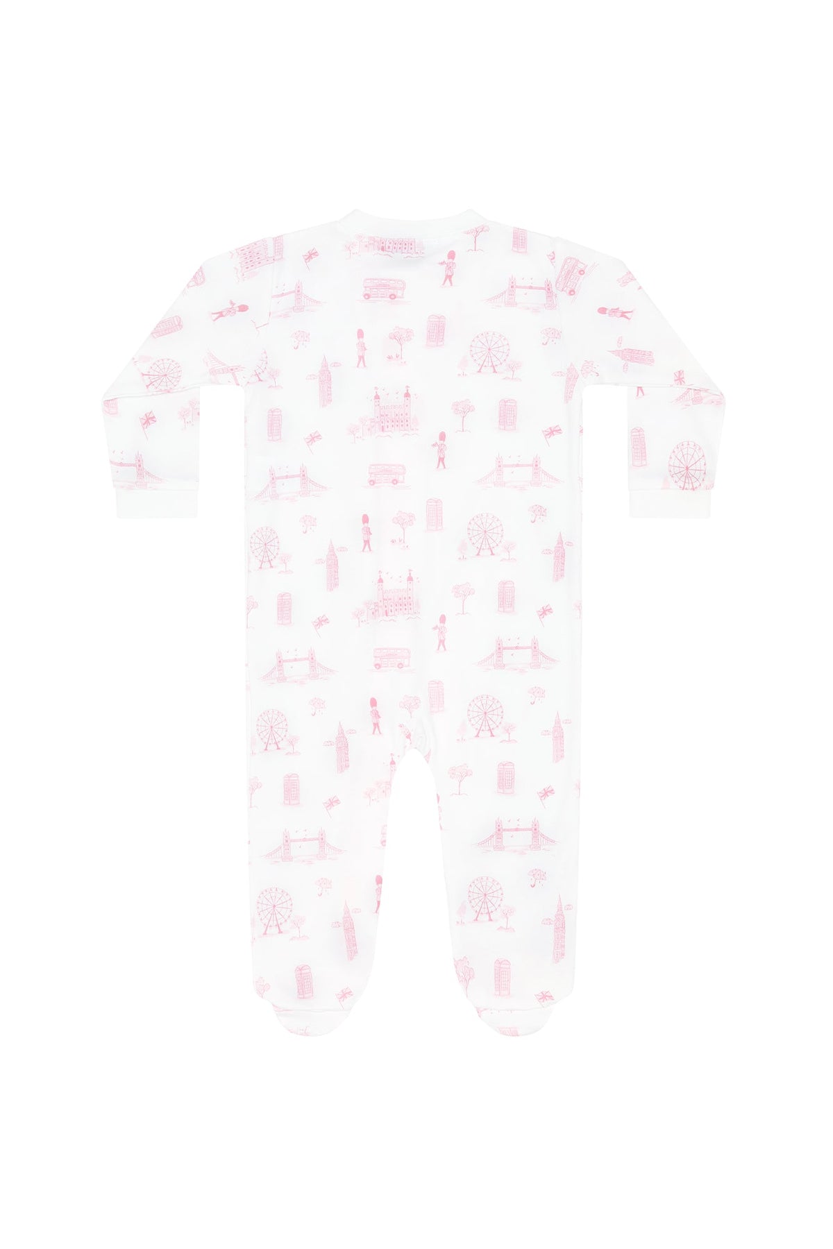 Pink London Toile Zipper Footie