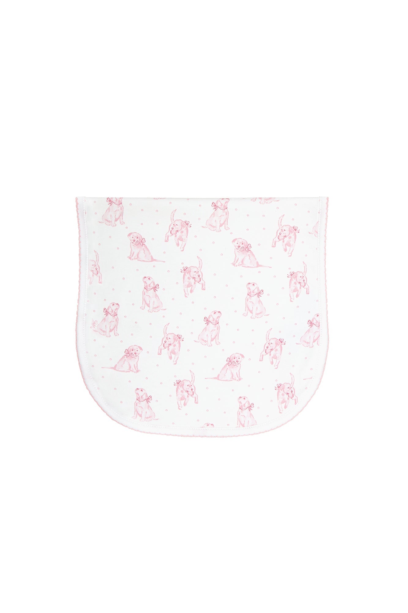 Pink Puppy Love Print Burp Cloth