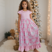 Pink Santa Bow Lounge Gown