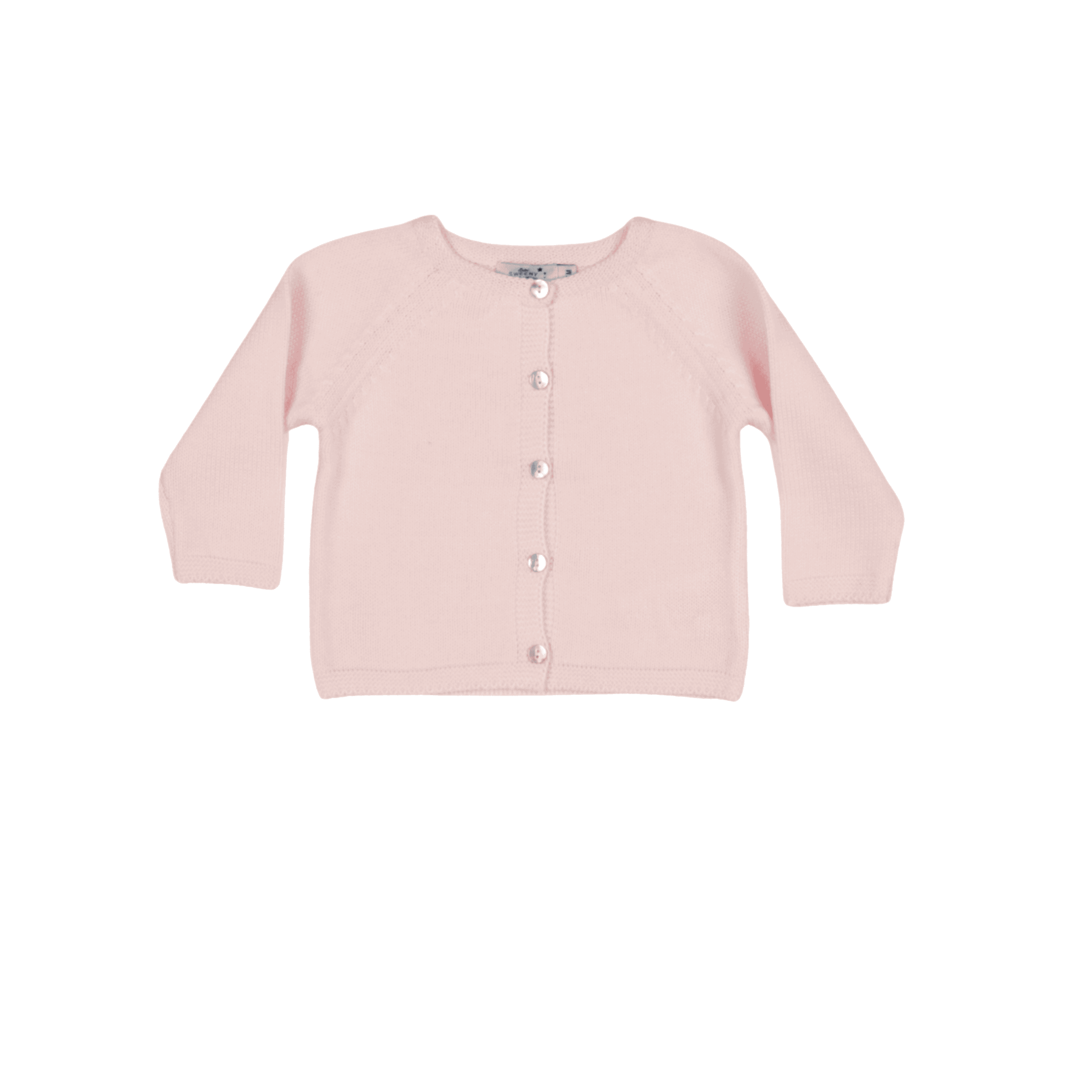 Girls Pink Organic Cotton Knit Cardigan