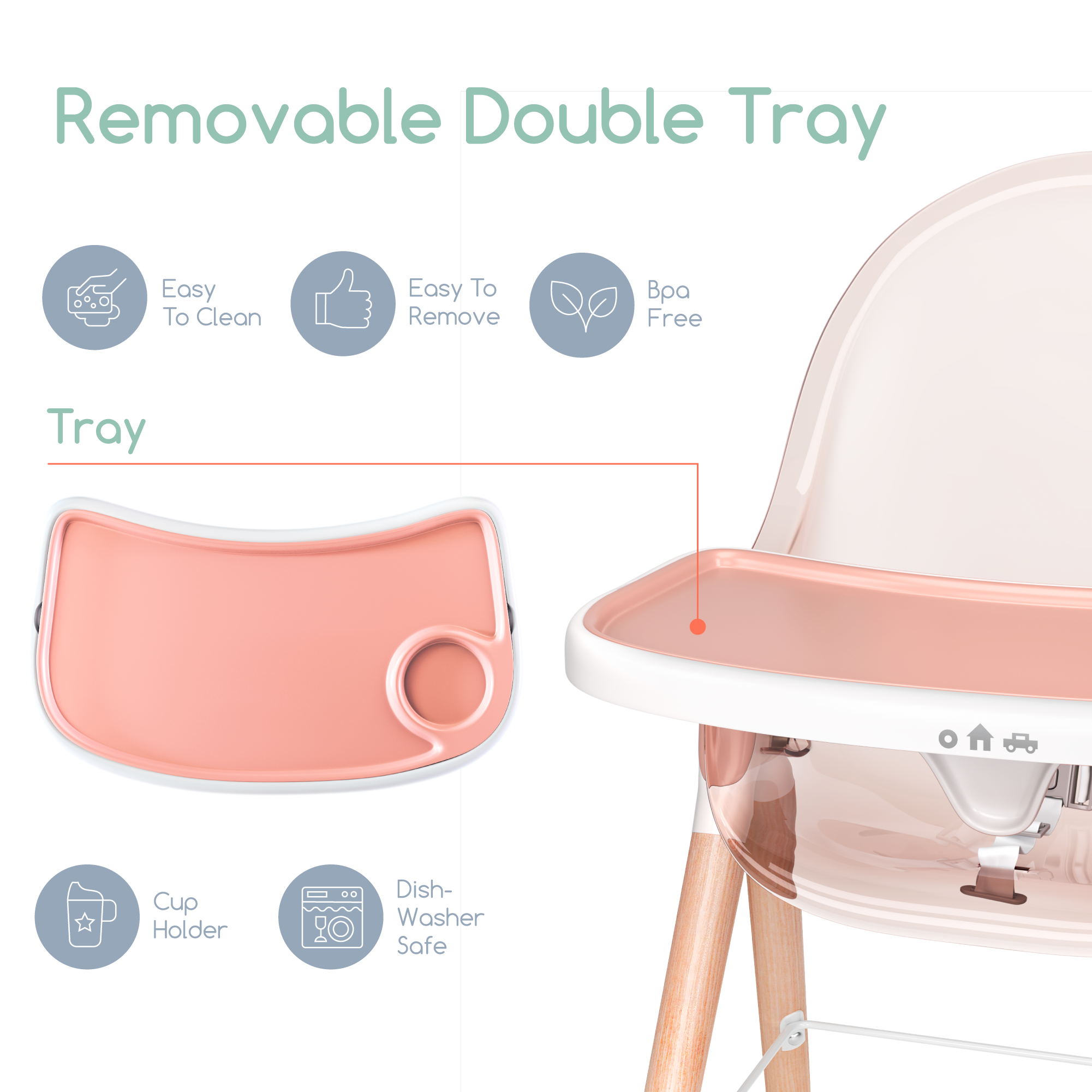 Children Of Design 6 In 1 Deluxe High Chair