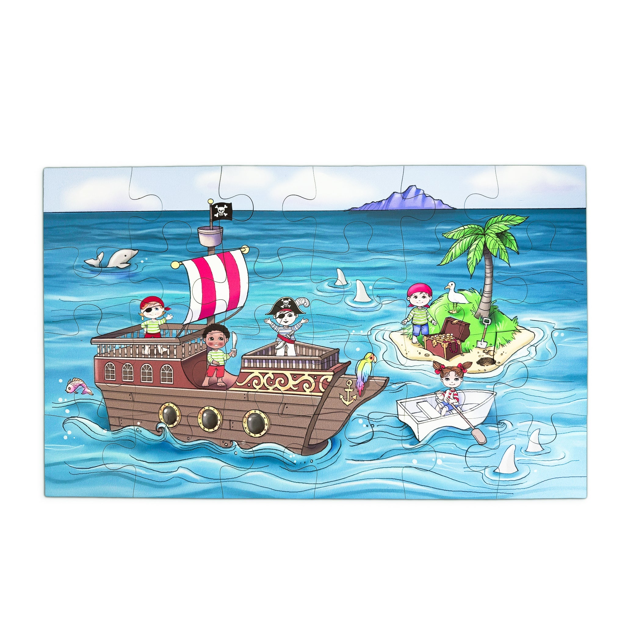 Ahoy! A 24-piece Pirate Themed Puzzle For Toddlers & Preschoolers - 11"x19"