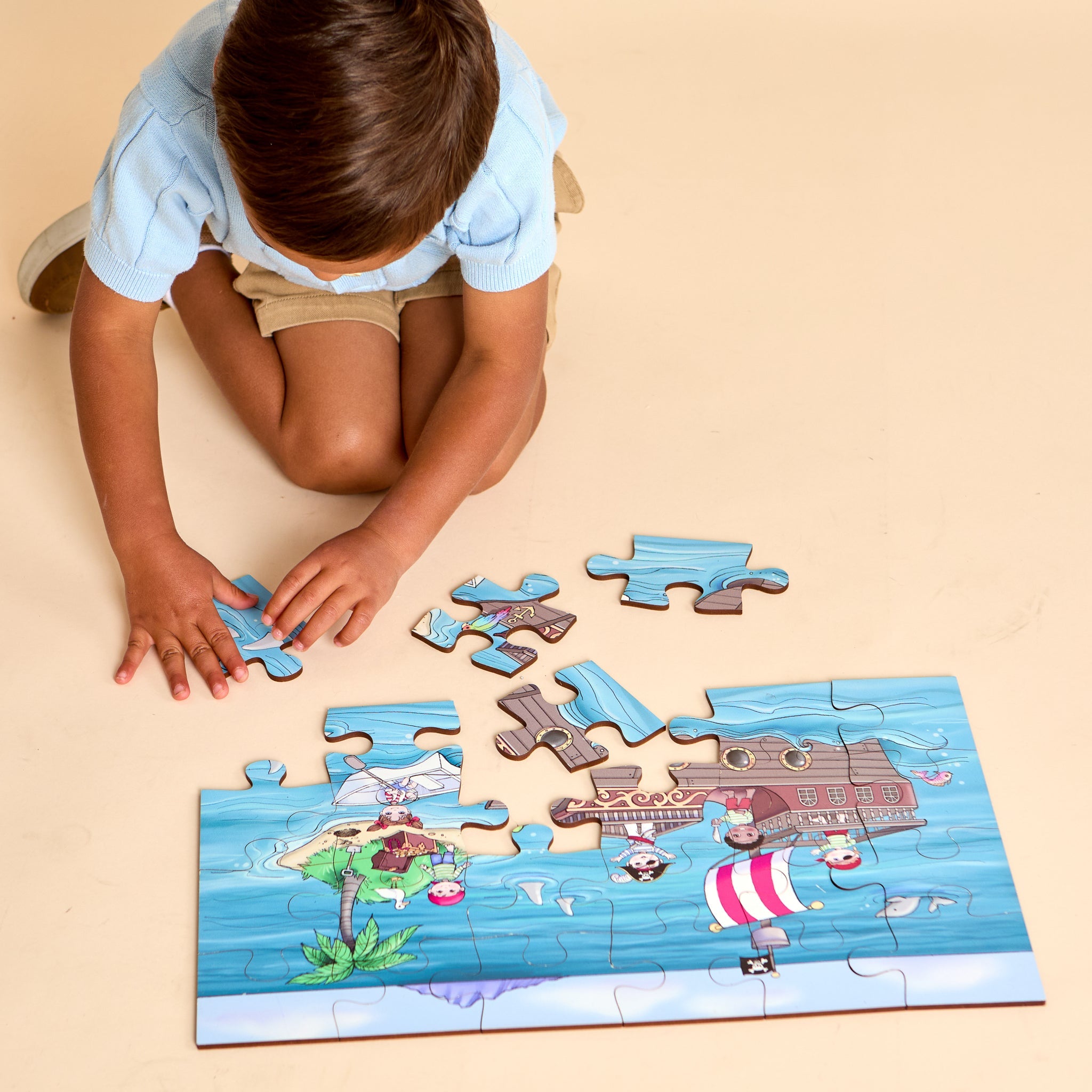 Ahoy! A 24-piece Pirate Themed Puzzle For Toddlers & Preschoolers - 11"x19"