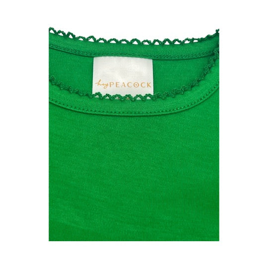 100% Pima Cotton Newborn Pleated Gown & Hat Set: Green (0-6 Months)