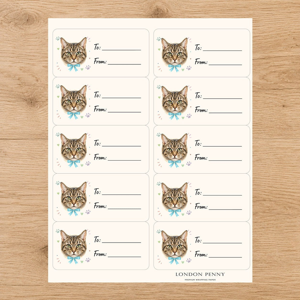 Pixiebob Purrfectly Yours Gift Tag Sticker Sheet