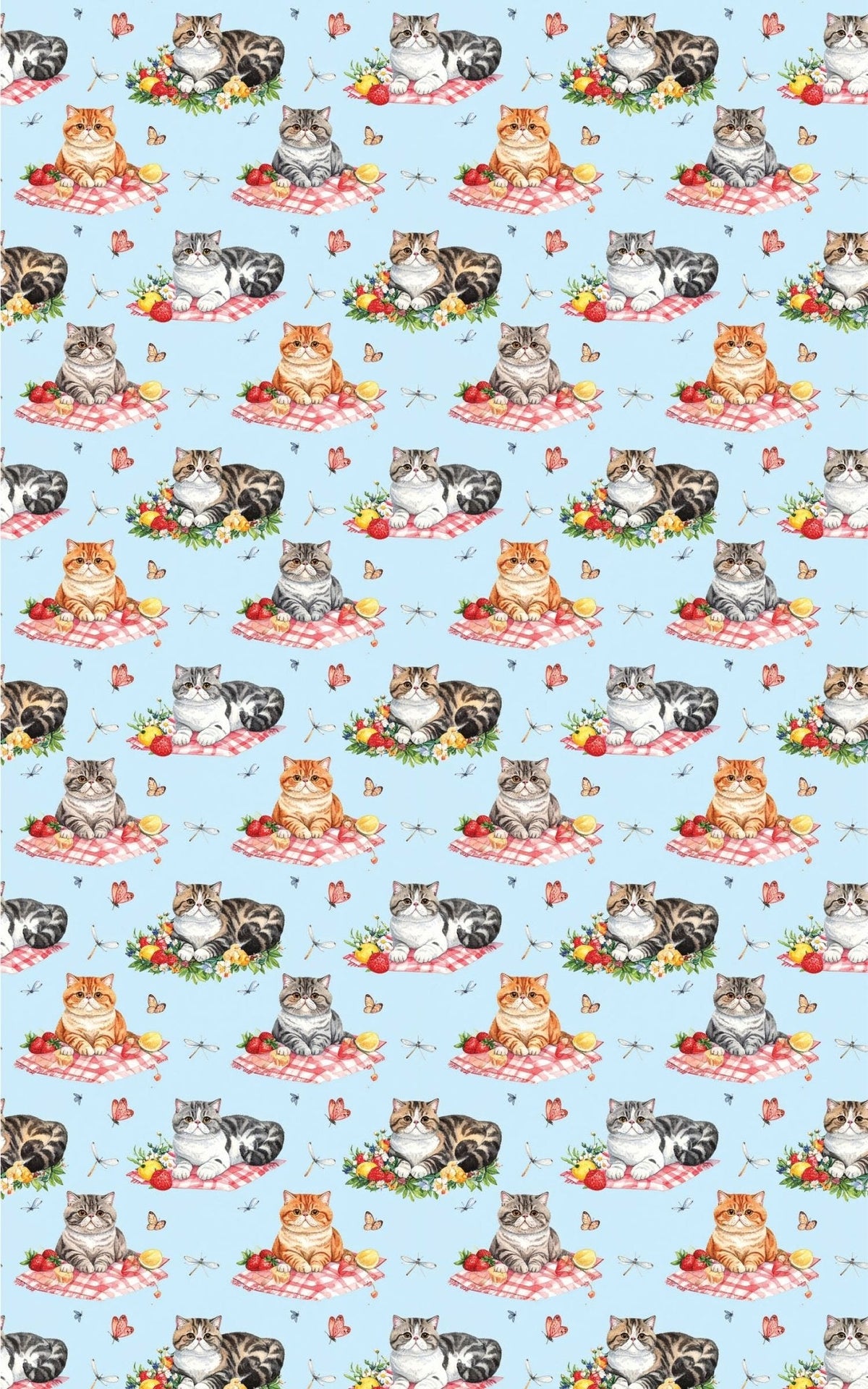 Summer Picnic Cats (exotic Shorthair) Wrapping Paper