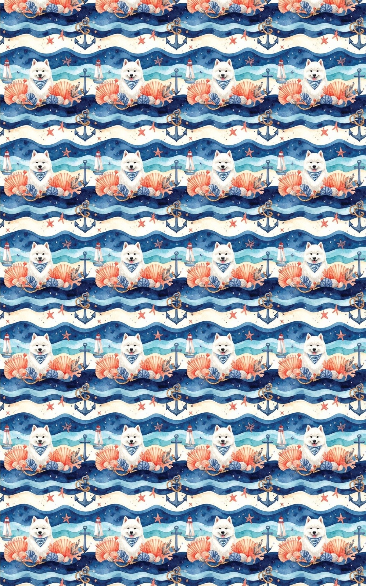 Nautical Samoyeds Wrapping Paper
