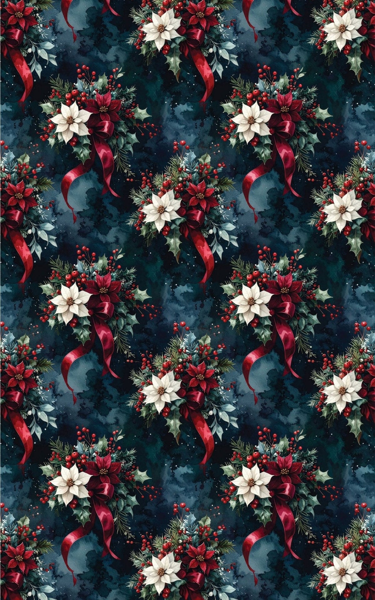 Noir Holiday Bouquet Wrapping Paper