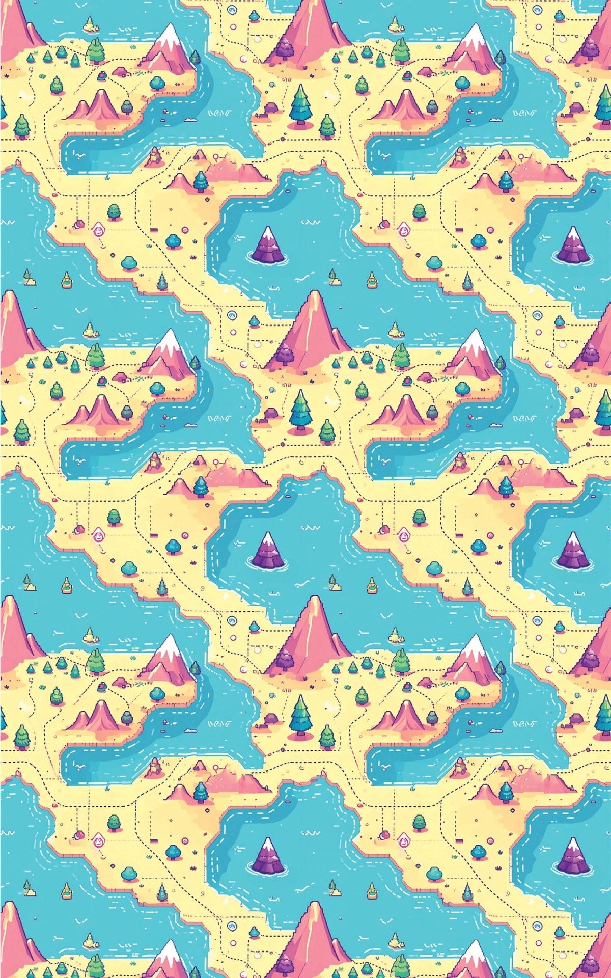 Retro Adventure Map Wrapping Paper