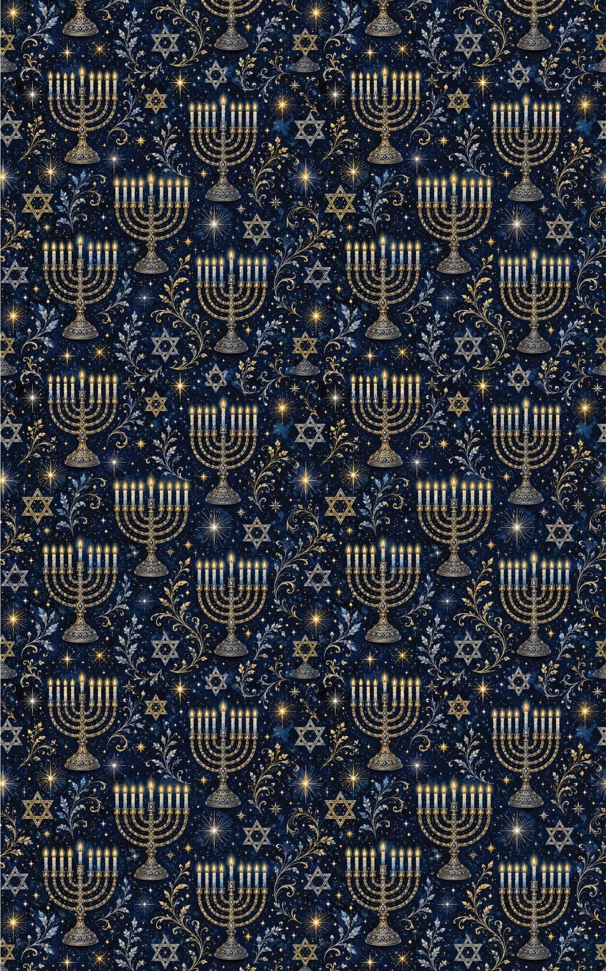 Menorah & Star Elegance Wrapping Paper