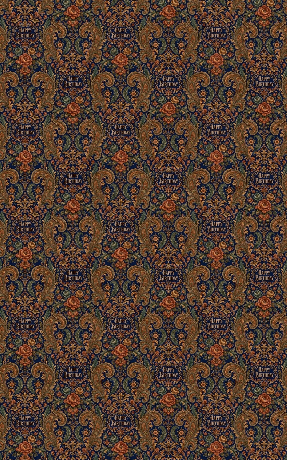 Midnight Celebration Baroque Wrapping Paper