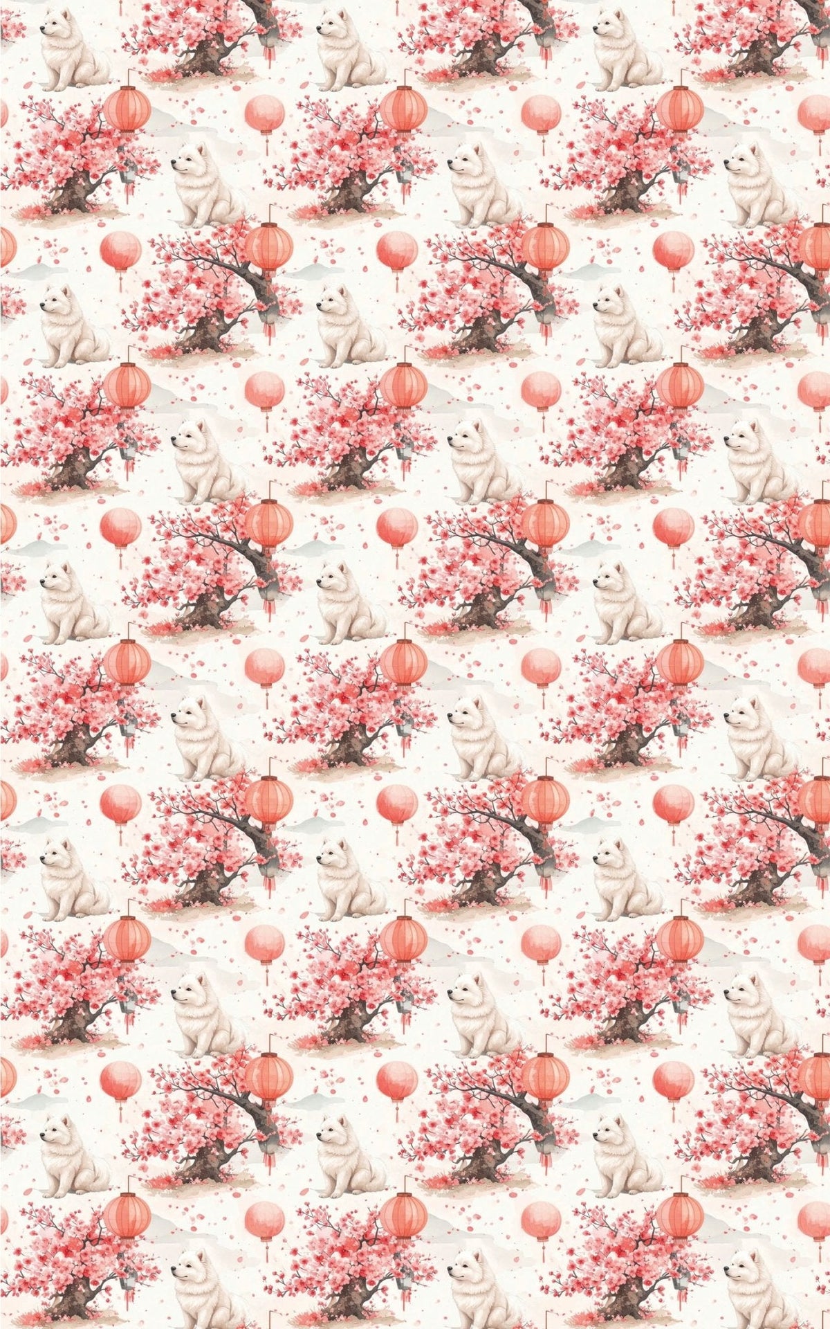 Samoyed Cherry Blossom Festival Wrapping Paper