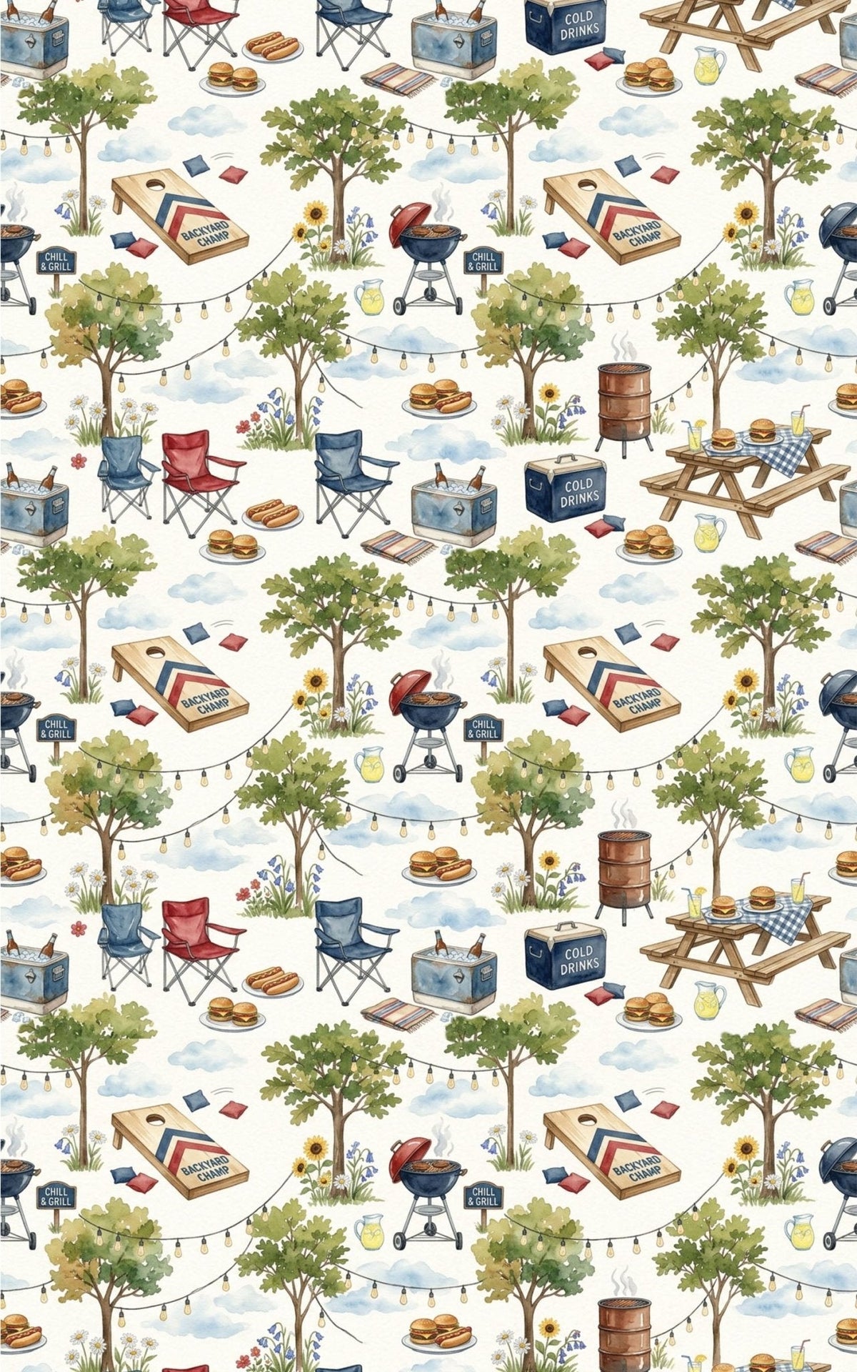 Backyard Bbq Gathering Wrapping Paper