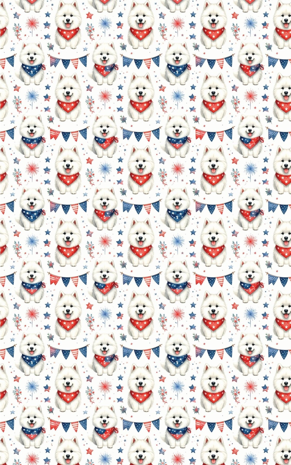 Patriotic Samoyeds Wrapping Paper