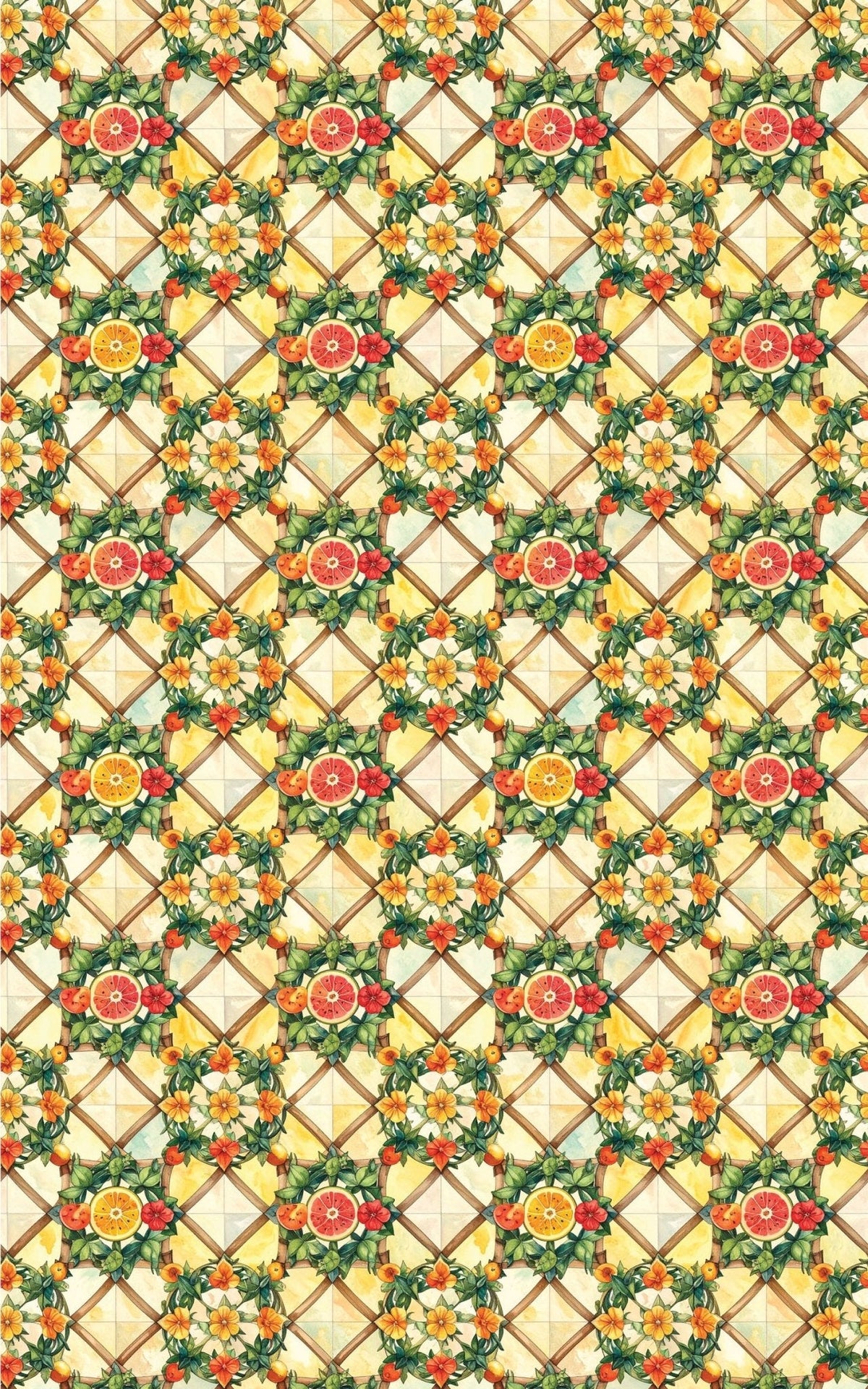 Summer Fruit Trellis Wrapping Paper