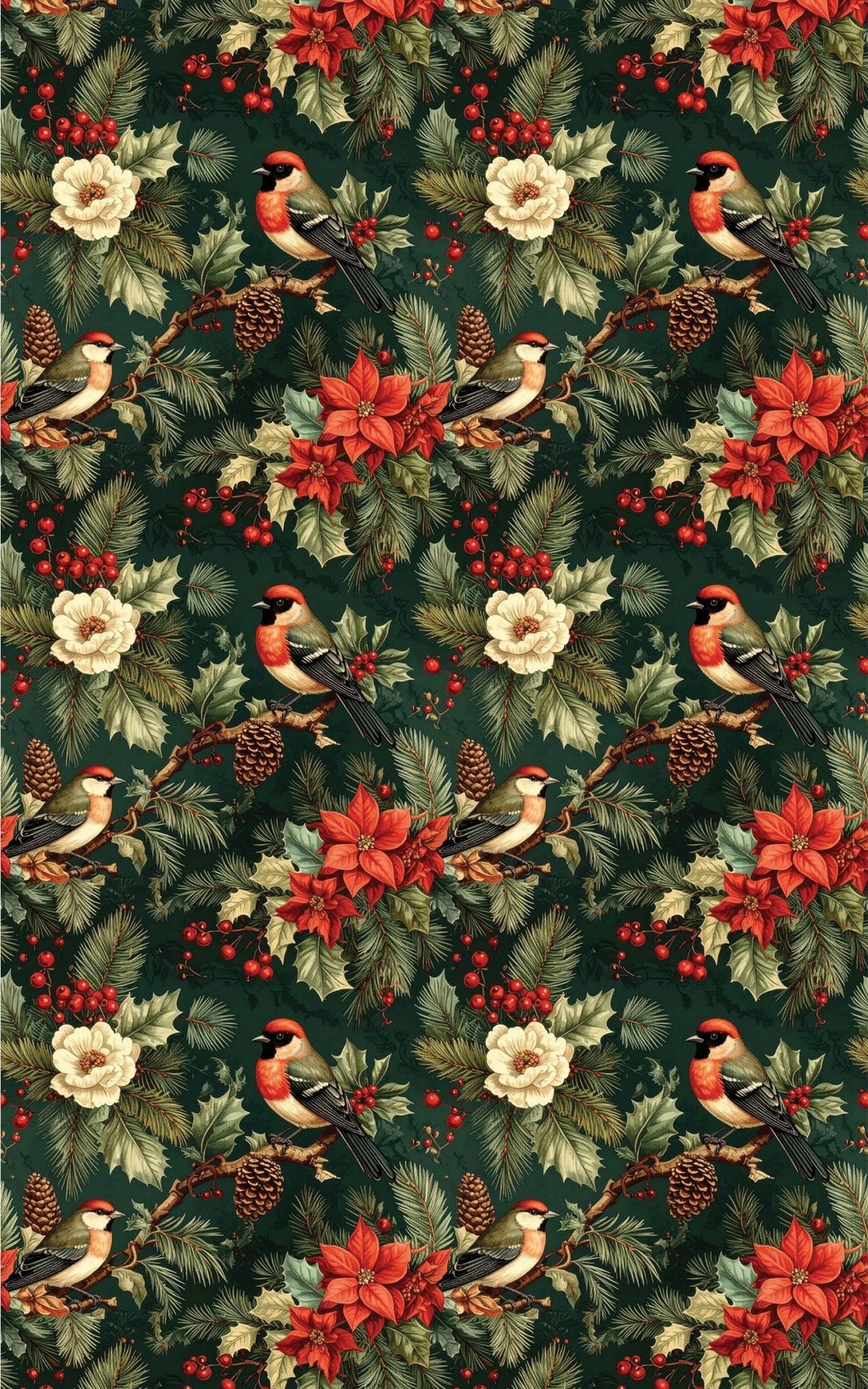 Victorian Holiday Aviary Wrapping Paper