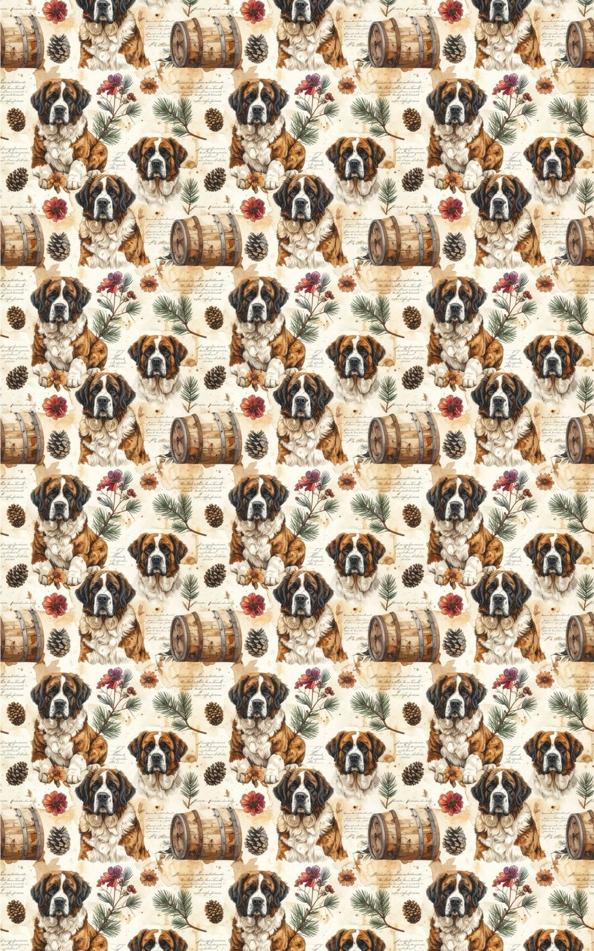 Vintage Alpine Archives (st. Bernard) Wrapping Paper