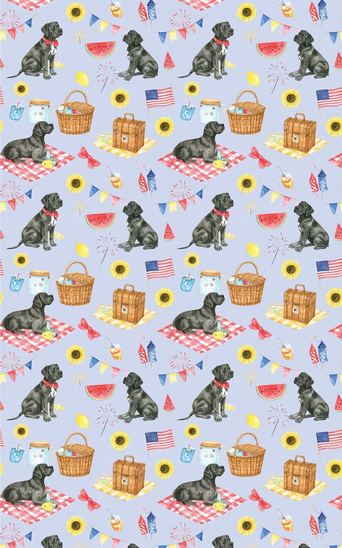 Fourth Of July Picnic (cane Corso) Wrapping Paper