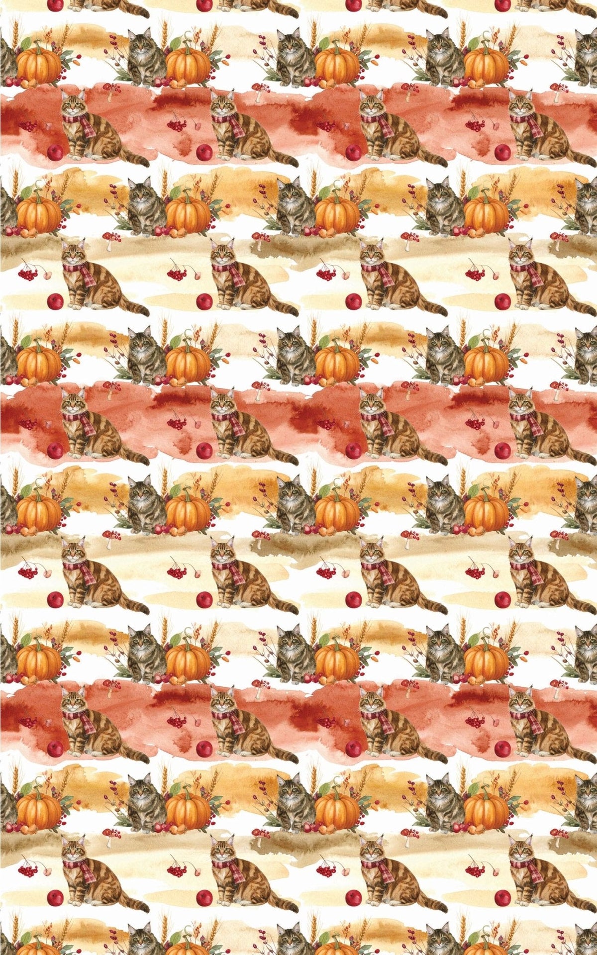 Autumn Harvest Cats (maine Coon) Wrapping Paper