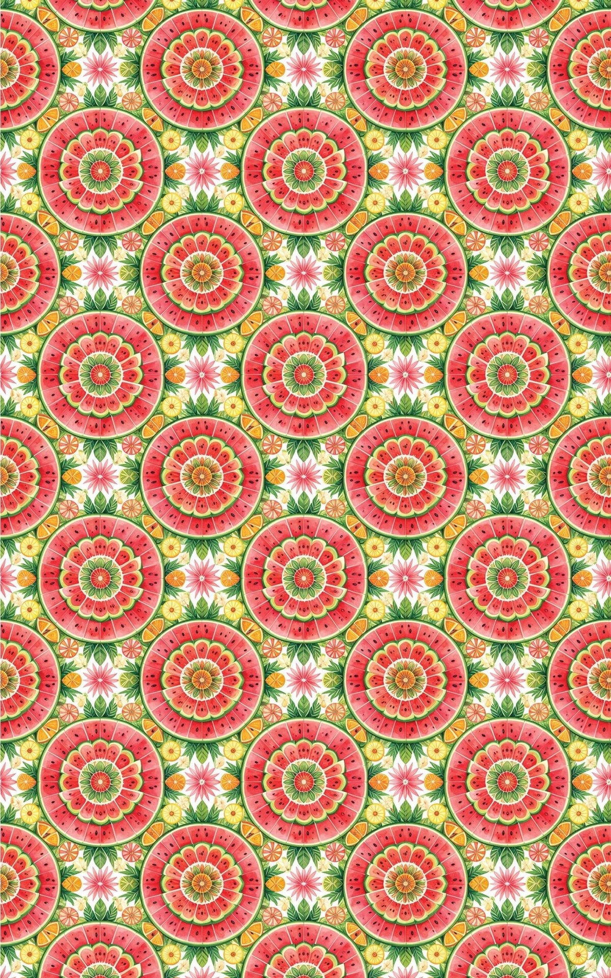 Watermelon Sunburst Garden Wrapping Paper