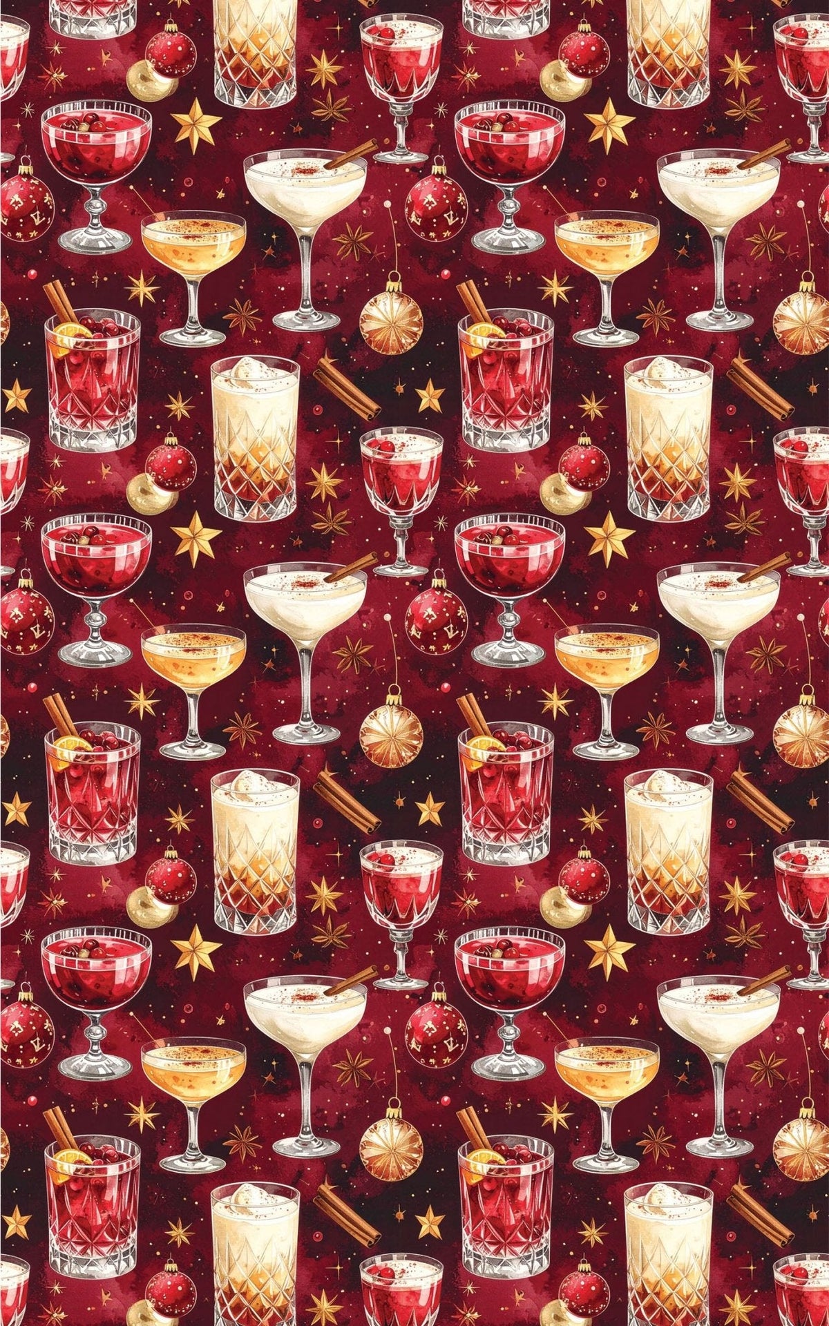 Christmas Cocktail Lounge Wrapping Paper