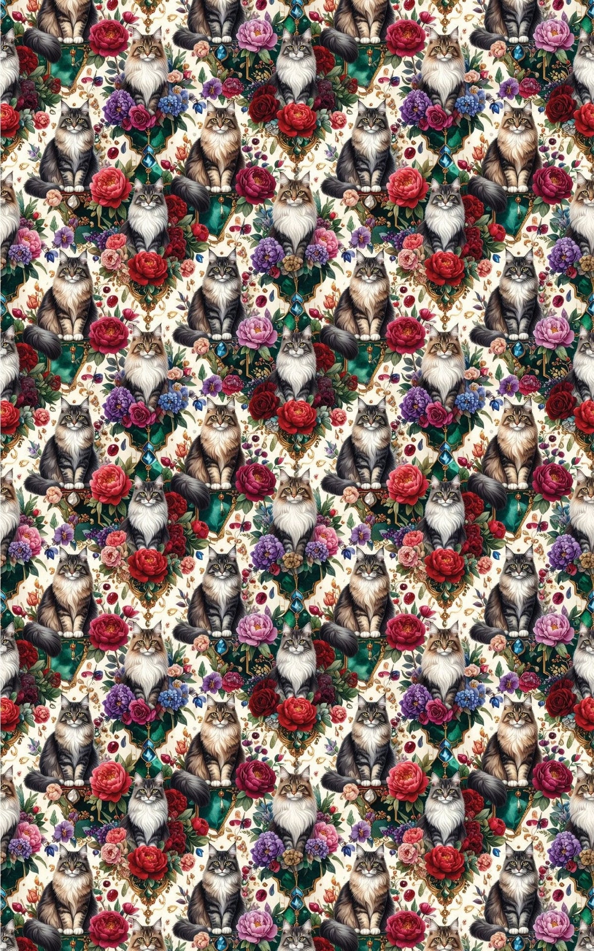 Luxury Jewel Garden (maine Coon) Wrapping Paper