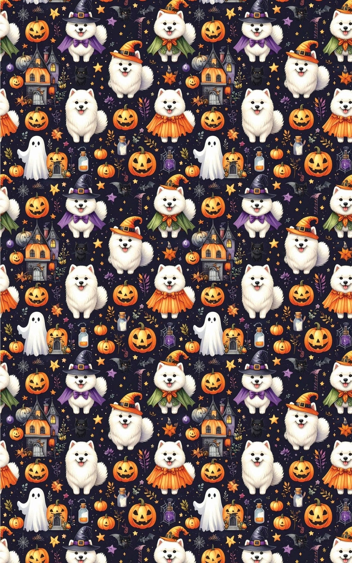 Halloween Samoyeds Wrapping Paper