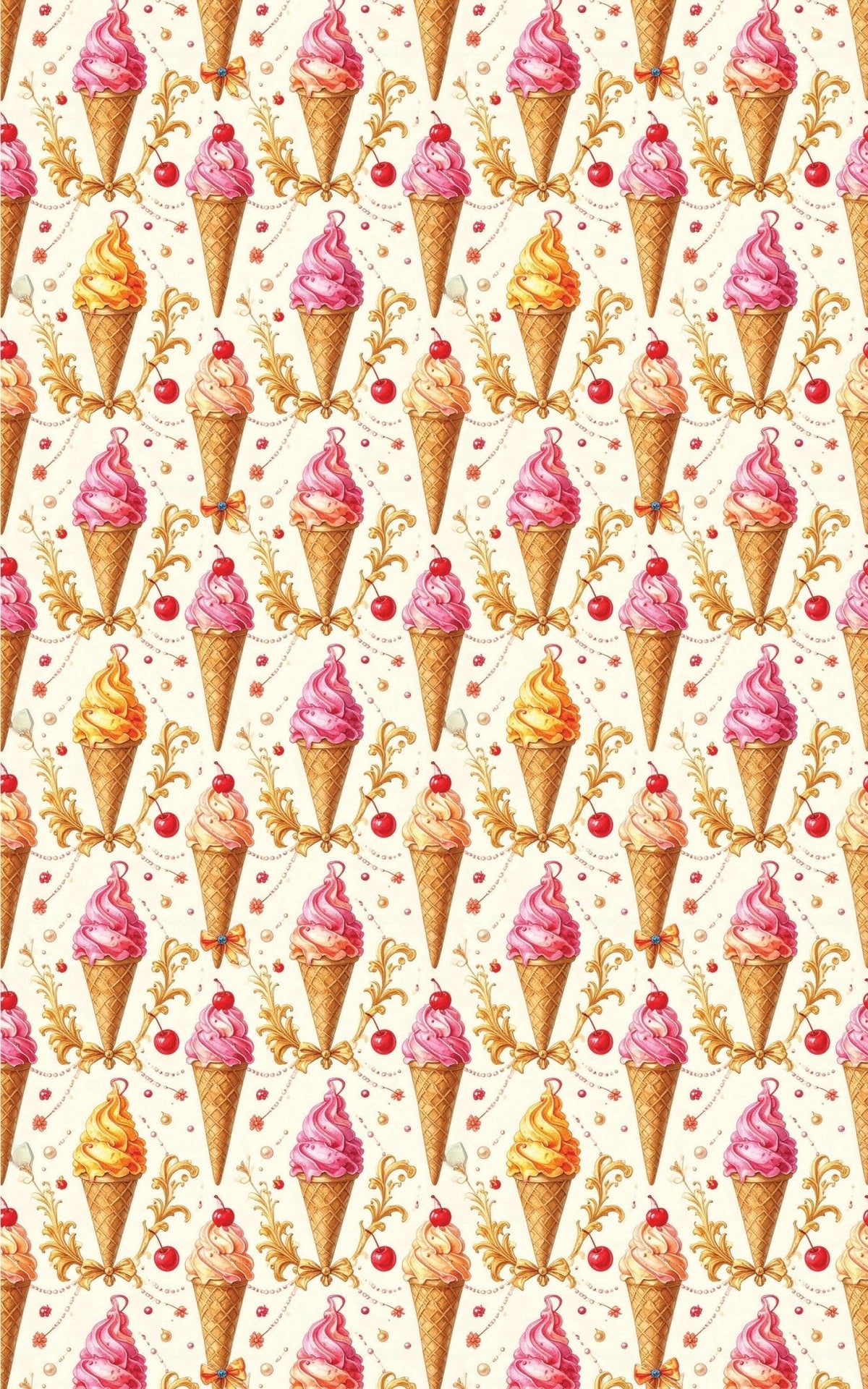 Gilded Ice Cream Wrapping Paper
