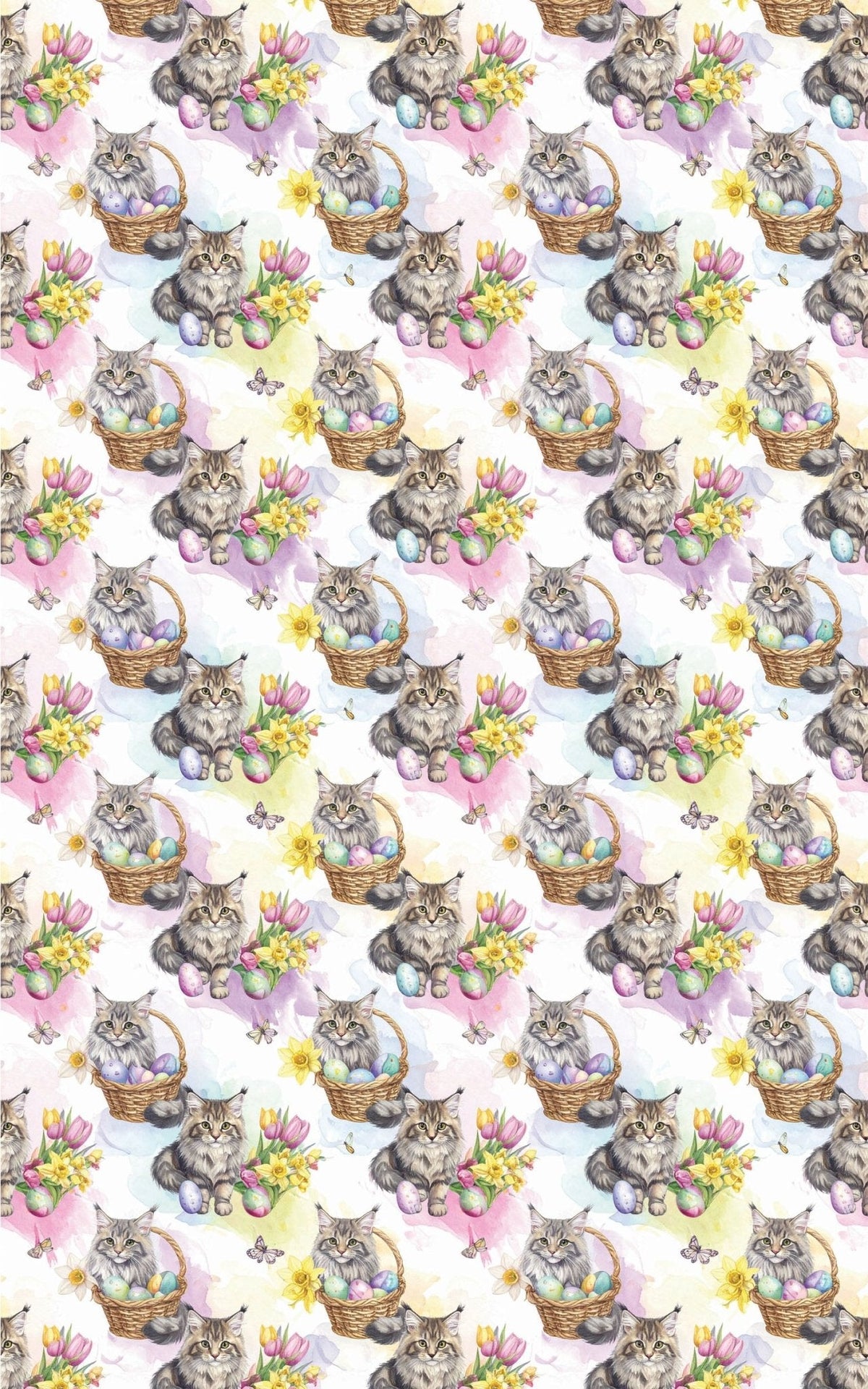 Whiskers & Easter Festivities (maine Coon) Wrapping Paper
