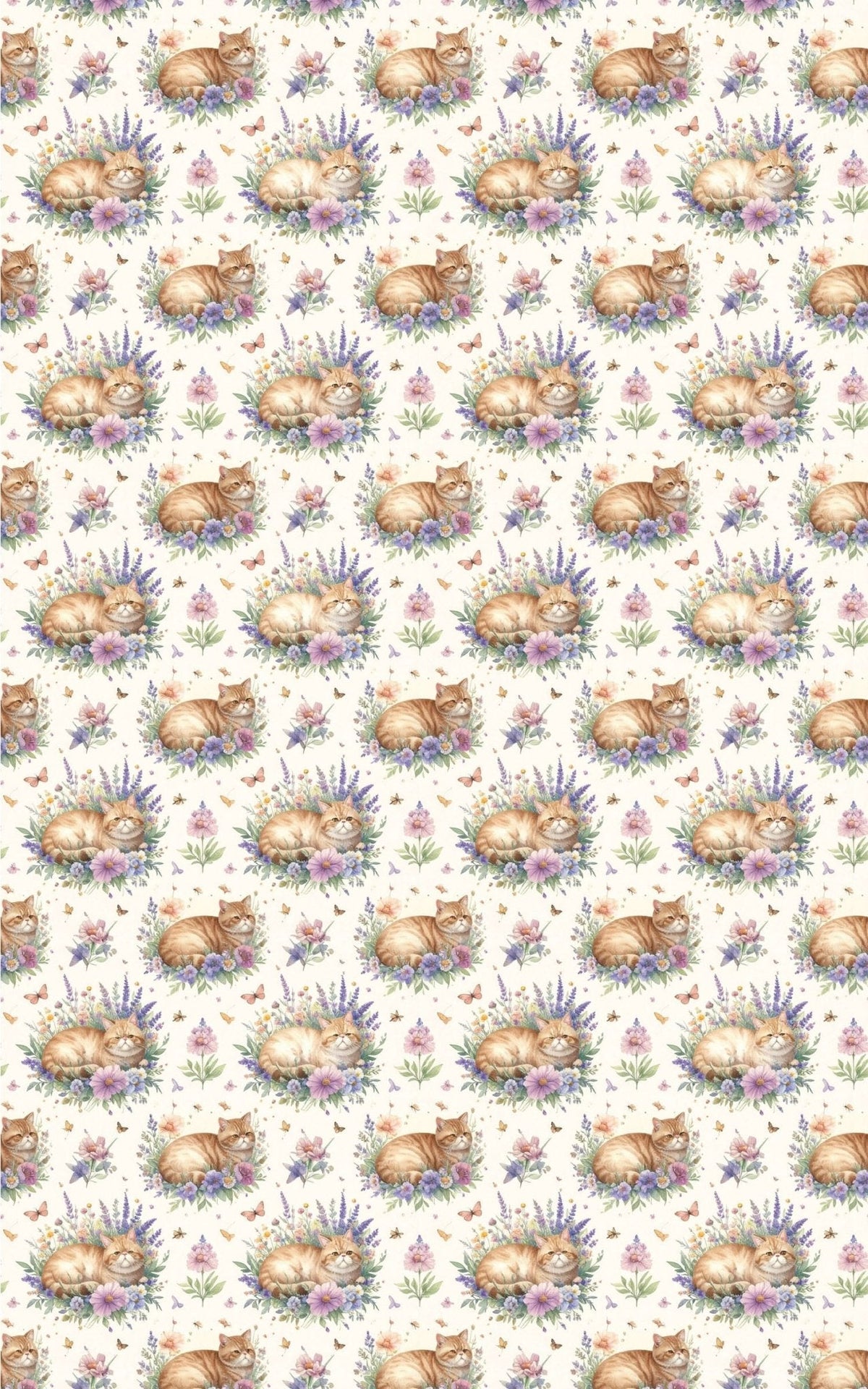 Cats & Floral Cottage (exotic Shorthair) Wrapping Paper